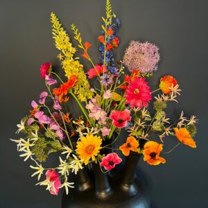 Zijdenbloemen boeket Aline voor in de 7 mouth toetervaas