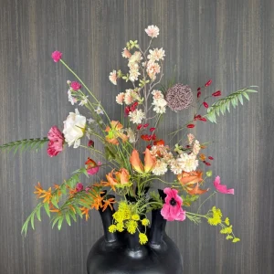 Zijdenbloemen boeket Alix voor in de toetervaas