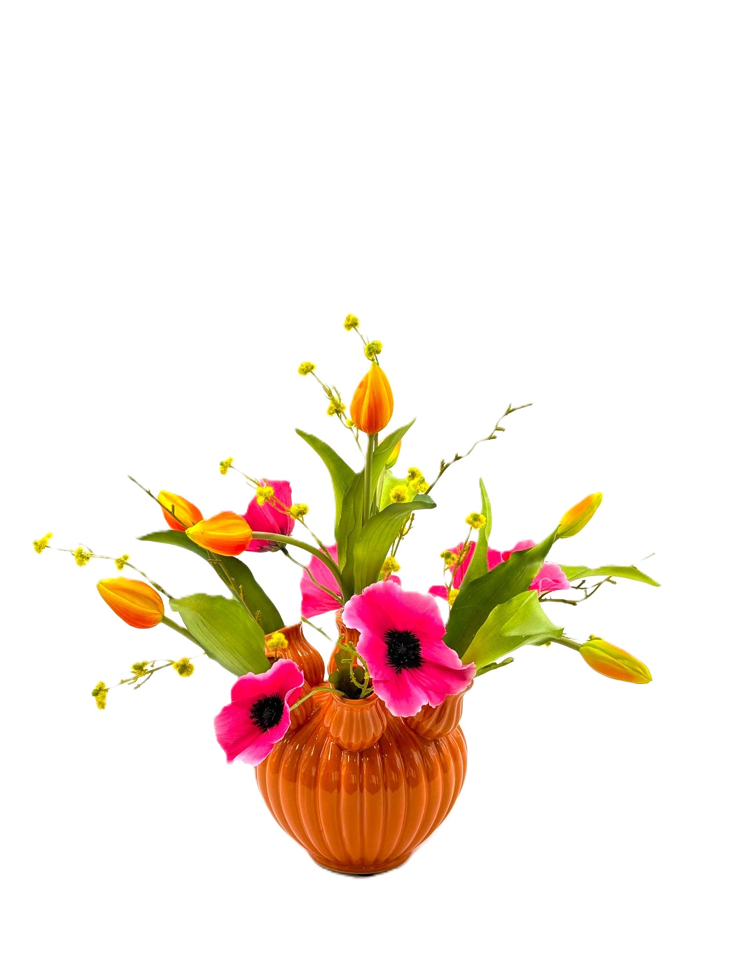 Zijdenbloemen boeketje Fee incl tulpenvaasje Zijdenbloemen boeketje Fee incl tulpenvaasje