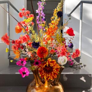Zijdenbloemen boeket Coco voor in de toetervaas 7 mouth